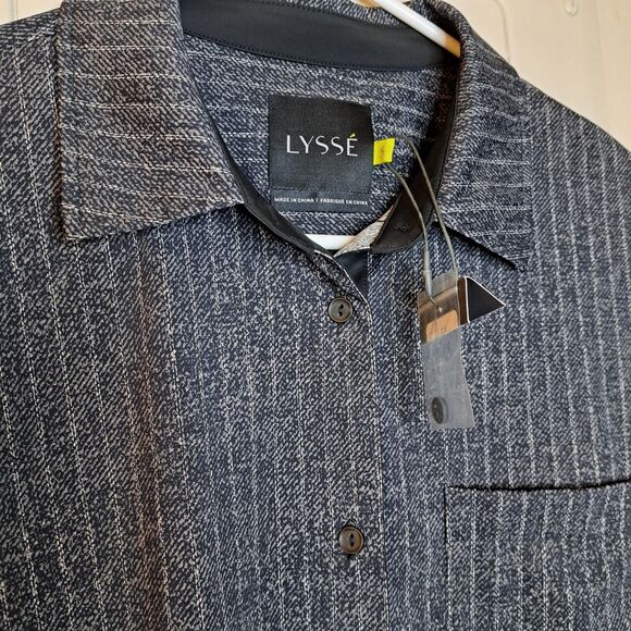 NEW Lysse Women Button Up Long Sleeve Shirt Fluid Like Fabric Size S Relaxed Fit - Picture 4 of 9